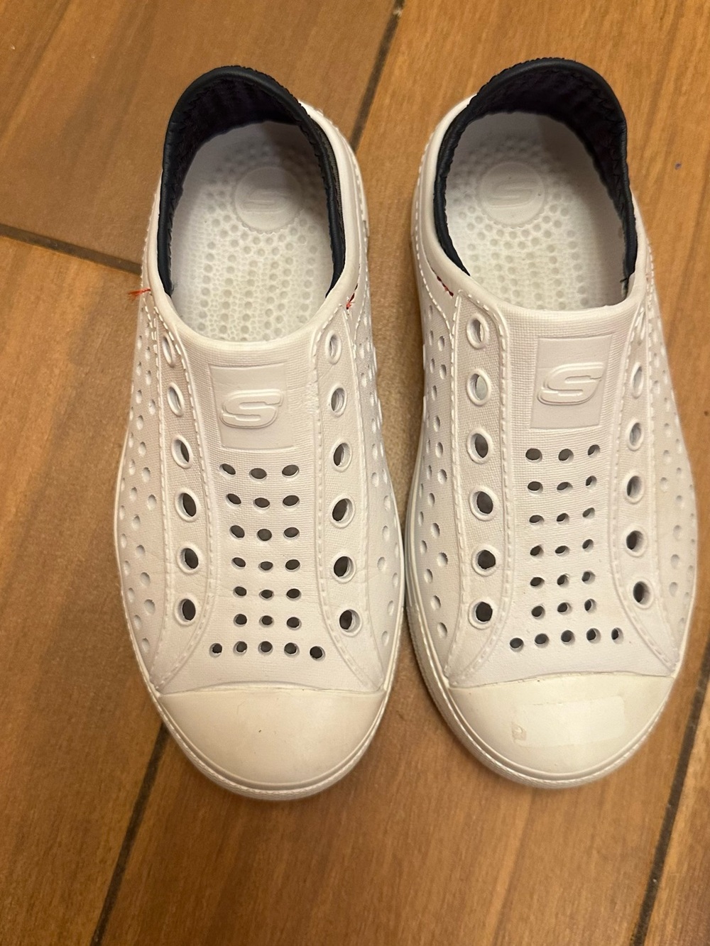 Skechers White Slip-On Perforated Athletic Sneakers